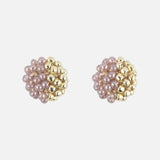 Beads Last Quarter Petite Studs Earrings in Purple Primary