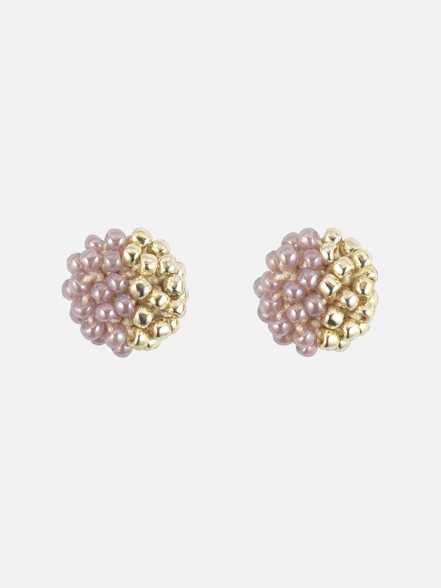 Beads Last Quarter Petite Studs Earrings in Purple Primary