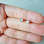 Labradorite Gemstone Stud Earrings I Hand 1