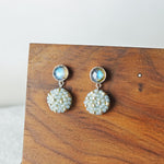 Labradorite Smoke Grey Drop Earrings I Front