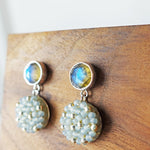 Labradorite Smoke Grey Drop Earrings I Side
