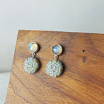 Labradorite Smoke Grey Drop Earrings II Front 1