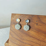 Labradorite Smoke Grey Drop Earrings II Front 2