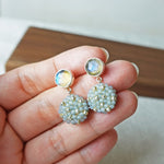 Labradorite Smoke Grey Drop Earrings II Hand 1