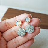 Labradorite Smoke Grey Drop Earrings II Hand 1