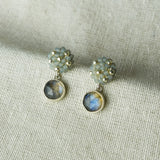 Labradorite Smoke Grey Petite Drop Earrings I Front