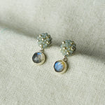 Labradorite Smoke Grey Petite Drop Earrings I Side