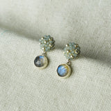 Labradorite Smoke Grey Petite Drop Earrings I Side