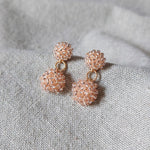Larissa Drop Earrings in Champagne Pink Front 1