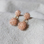 Larissa Drop Earrings in Champagne Pink Front 2