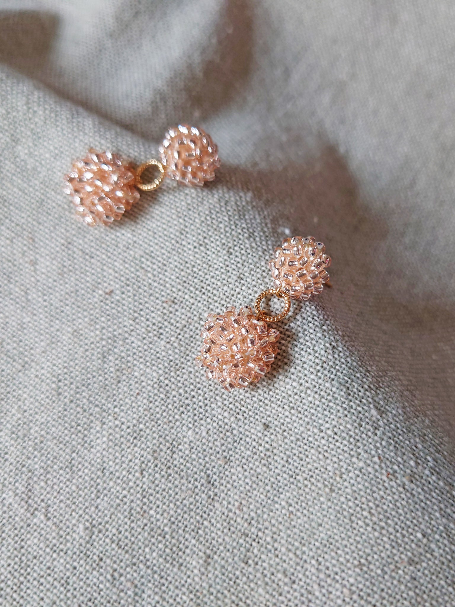 Larissa Drop Earrings in Champagne Pink Single