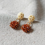 Larissa Stars Earrings in Dark Amber Front 2
