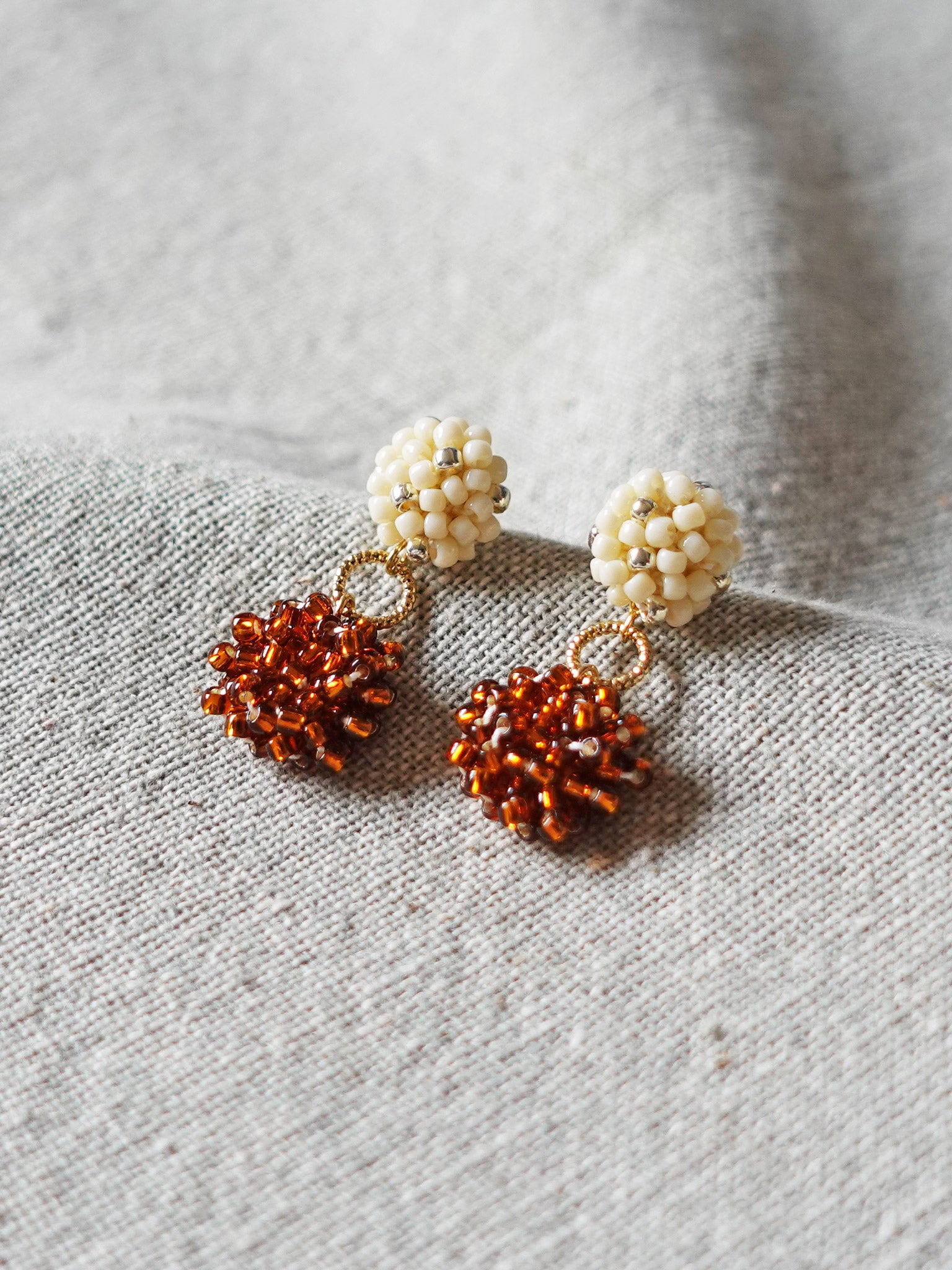 Larissa Stars Earrings in Dark Amber Front 2