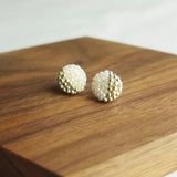 Last Quarter Delica Stud Earrings in Ivory Display