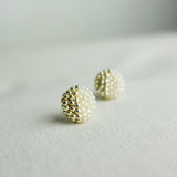 Last Quarter Delica Stud Earrings in Ivory Left