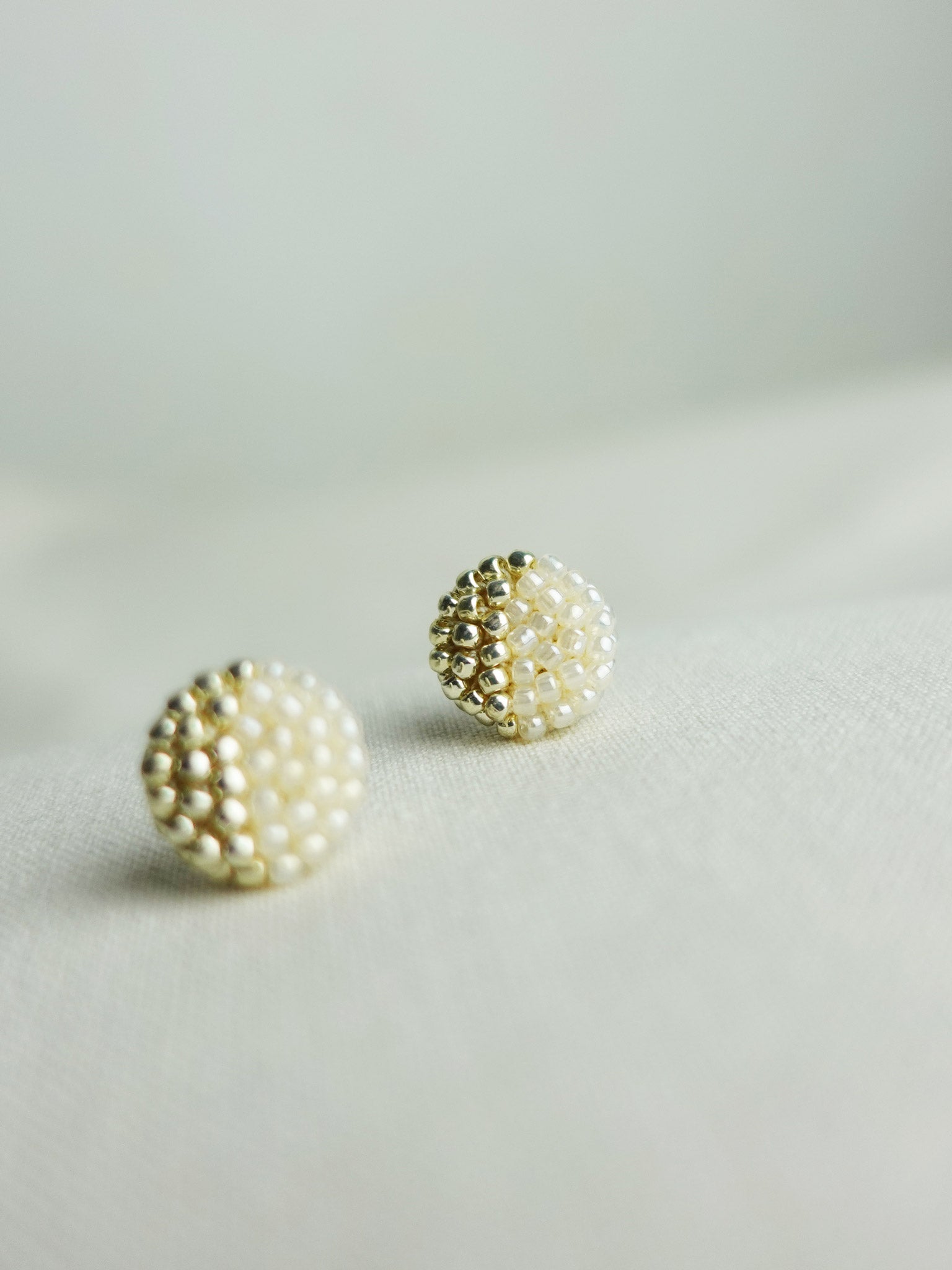 Last Quarter Delica Stud Earrings in Ivory Right