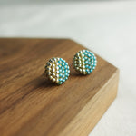 Last Quarter Delica Stud Earrings in Ocean Green Display