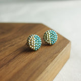 Last Quarter Delica Stud Earrings in Ocean Green Display
