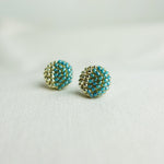 Last Quarter Delica Stud Earrings in Ocean Green Right