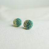 Last Quarter Delica Stud Earrings in Ocean Green Right
