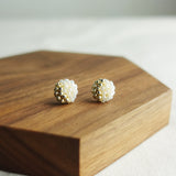 Last Quarter Petite Studs in Ivory Display