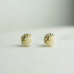 Last Quarter Petite Studs in Ivory Front 1