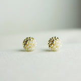 Last Quarter Petite Studs in Ivory Front 1