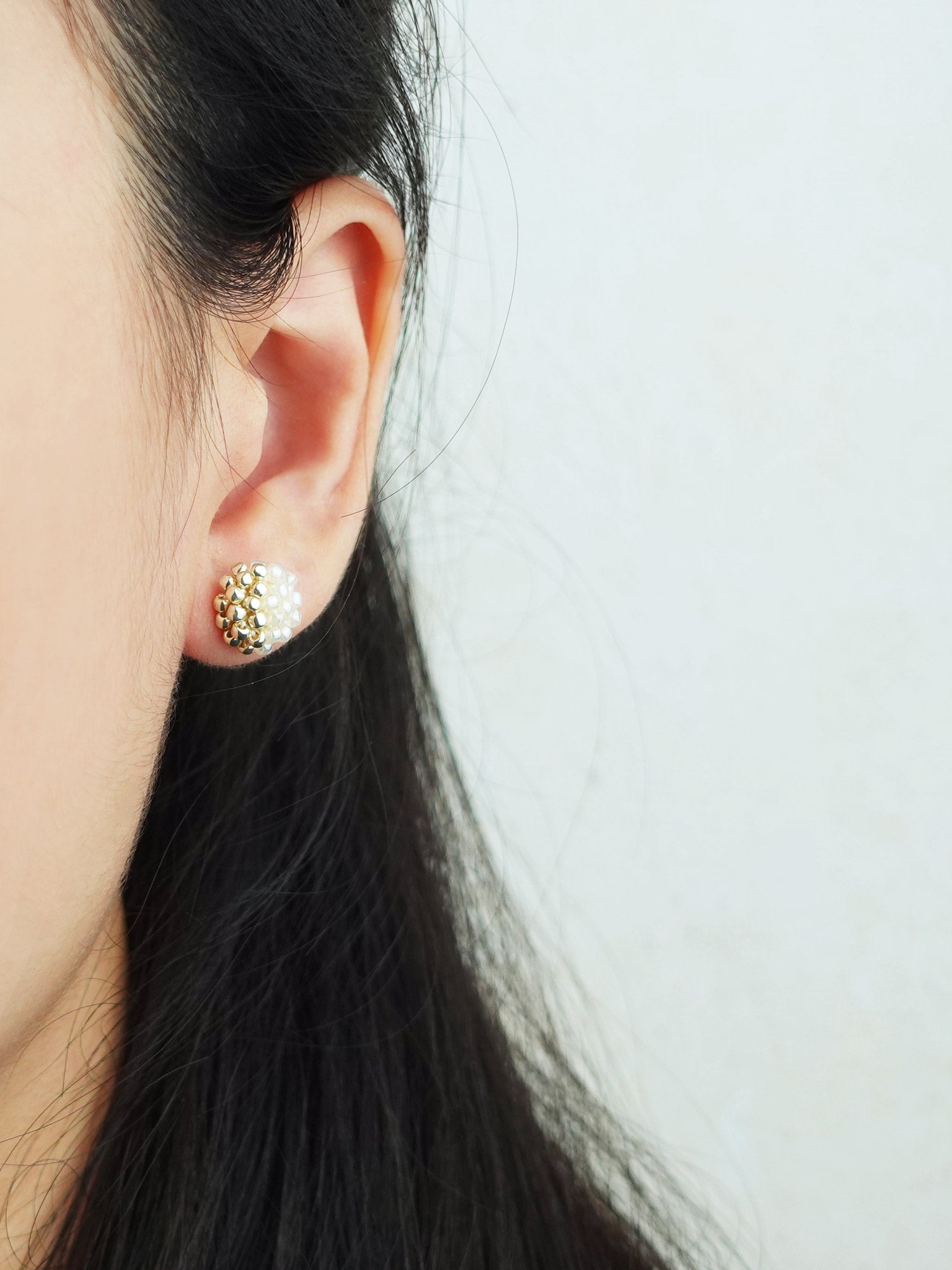 Last Quarter Petite Studs in Ivory Model