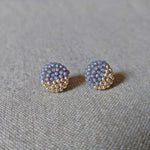 Last Quarter Delica Stud Earrings in Grey Front 1