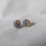 Last Quarter Delica Stud Earrings in Grey Front 2
