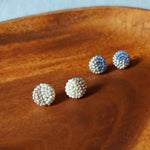 Last Quarter Delica Stud Earrings in Milk White Group
