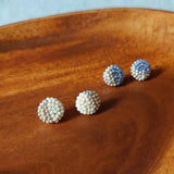 Last Quarter Delica Stud Earrings in Milk White Group