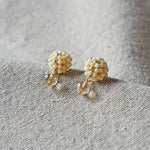 Layna Globe Earrings in Milk White Front