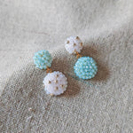 Leda Earrings in Blue Mismatched Left