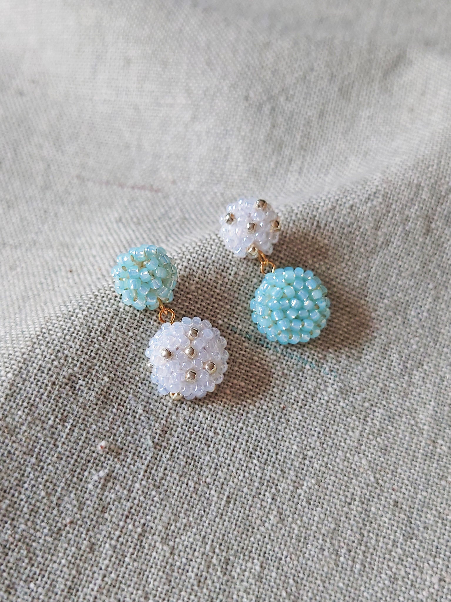 Leda Earrings in Blue Mismatched Left
