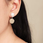 Leda Stars and Moon Earrings Model Right