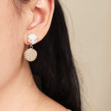 Leda Stars and Moon Earrings Model Right