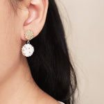 Leda Stars and Moon Earrings Model Left