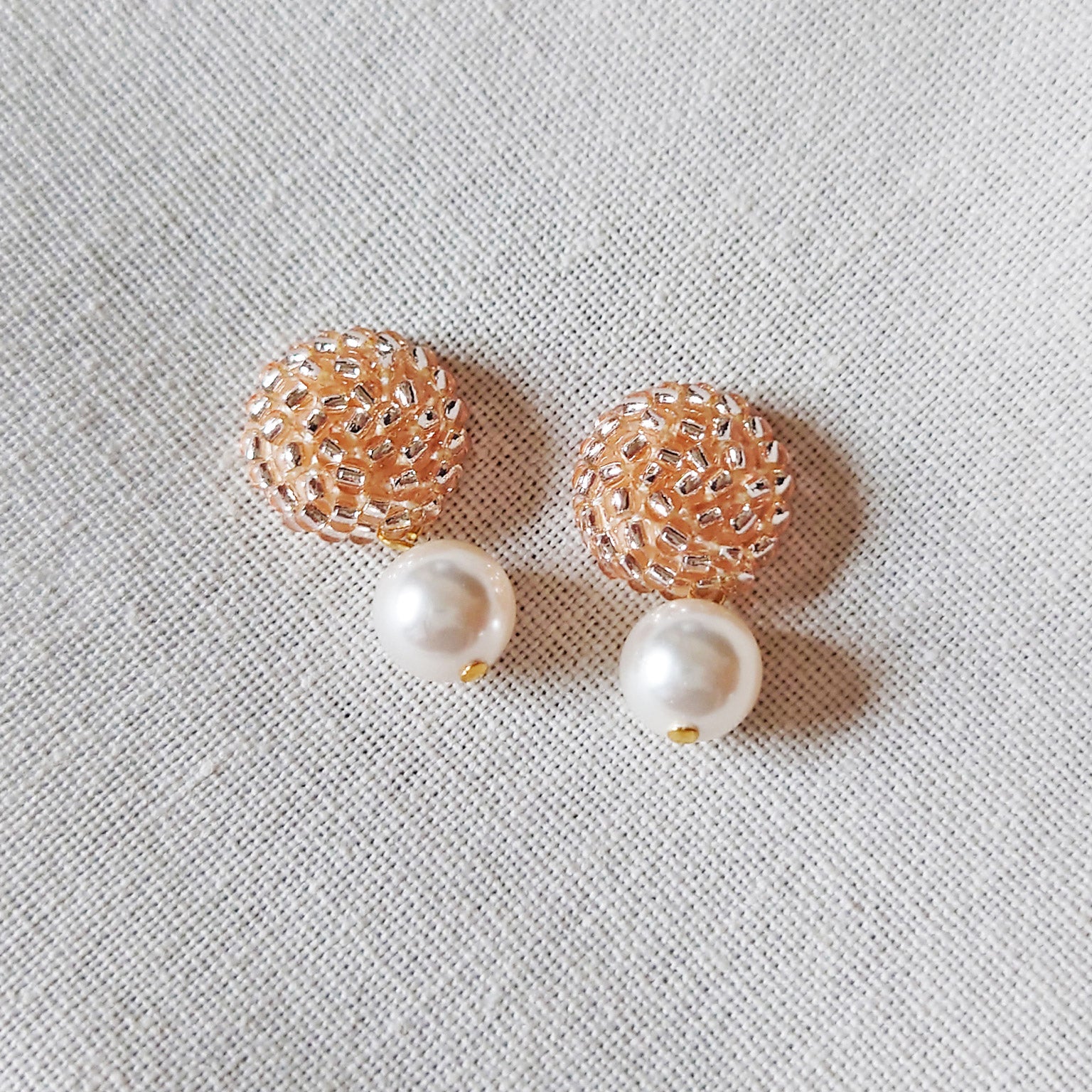 Mariota Champagne Pink Earrings Front