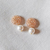 Mariota Champagne Pink Earrings Front