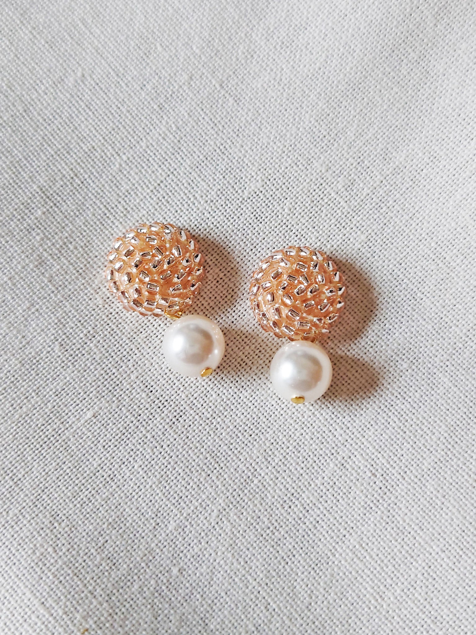 Mariota Champagne Pink Earrings Front