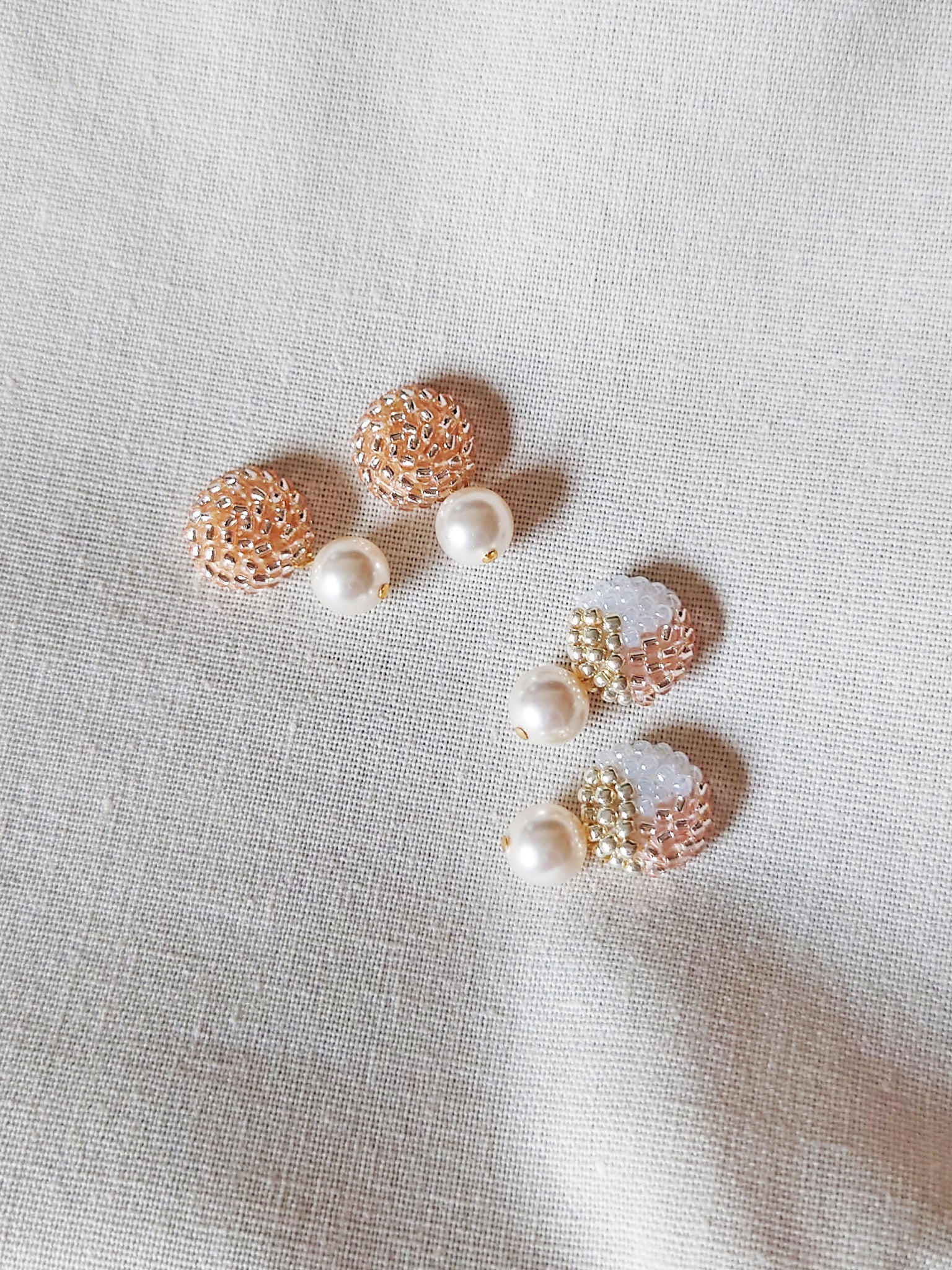 Mariota Champagne Pink Earrings Group