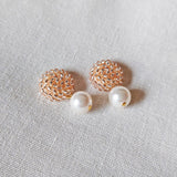 Mariota Champagne Pink Earrings Left