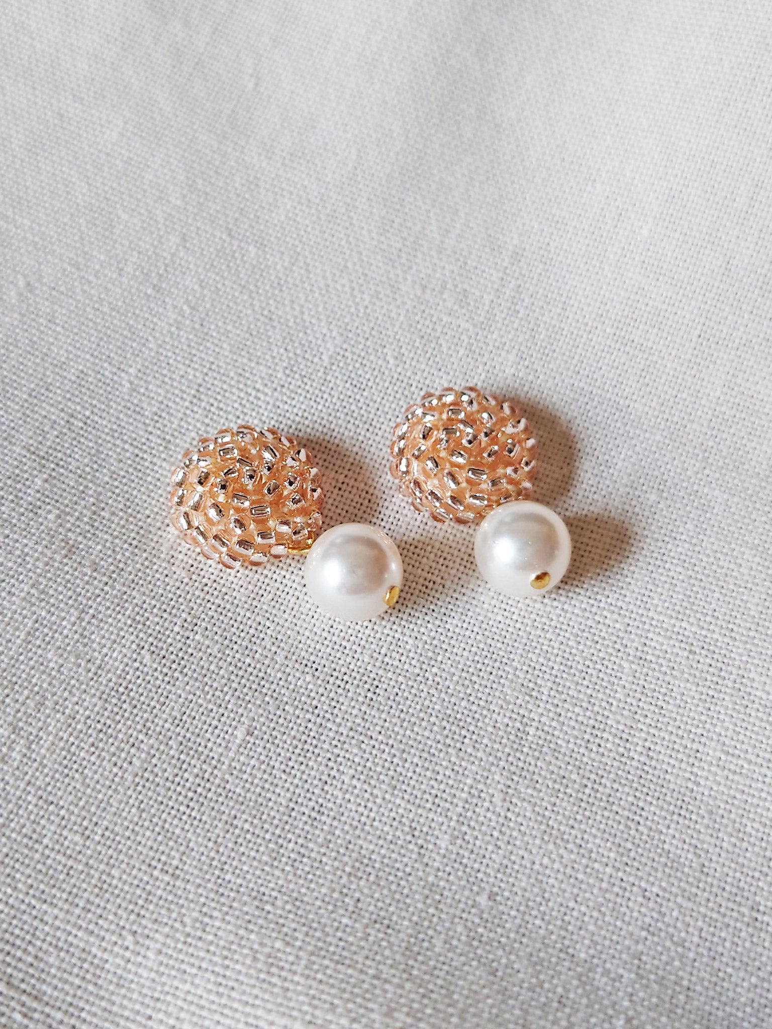 Mariota Champagne Pink Earrings Left