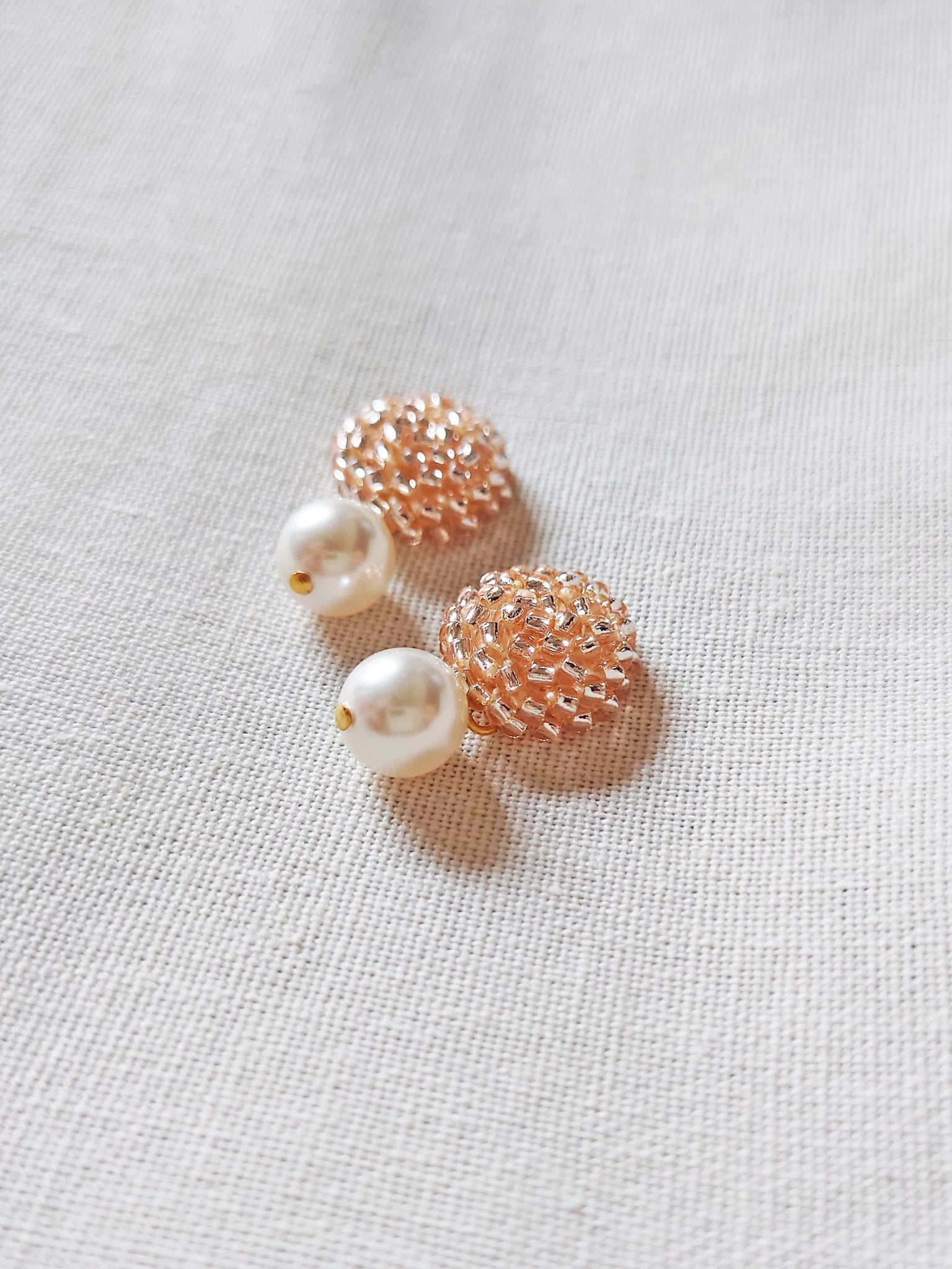 Mariota Champagne Pink Earrings Side