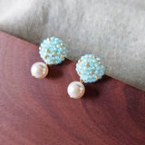 Mariota Drop Earrings in Blue Display