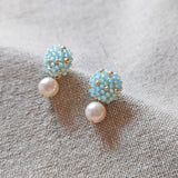 Mariota Drop Earrings in Blue Front