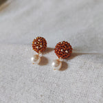 Mariota Drop Earrings in Dark Amber Front