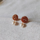Mariota Drop Earrings in Dark Amber Front
