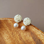 Mariota Drop Earrings in Milk White Front
